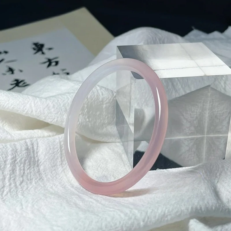 

Light Pink Ice Chalcedony Agate Bracelet