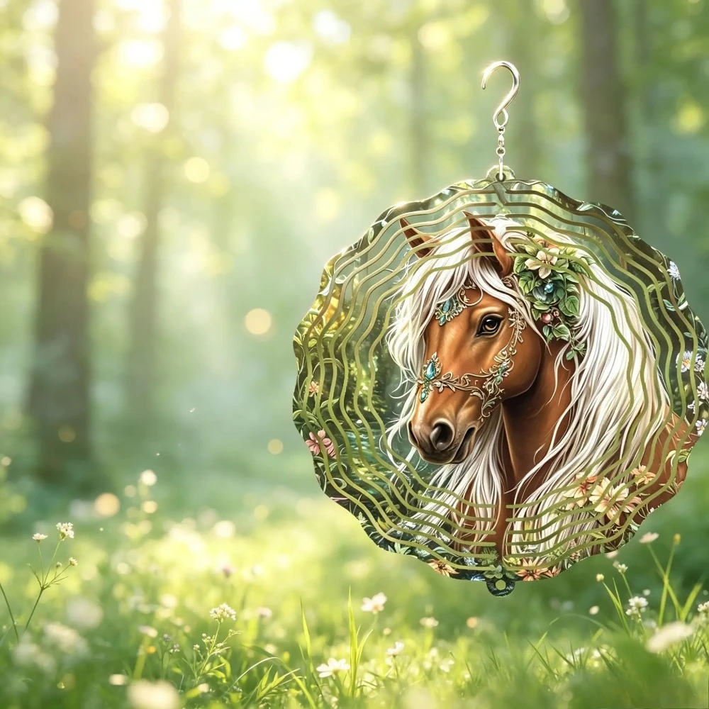 CIFbuy 360° Rotating Wind Spinner, Shiny Kaleidoscope Metal Wind Chime, Outdoor Garden Patio Yard Home Decor CIFbuy 3D Metal Ho