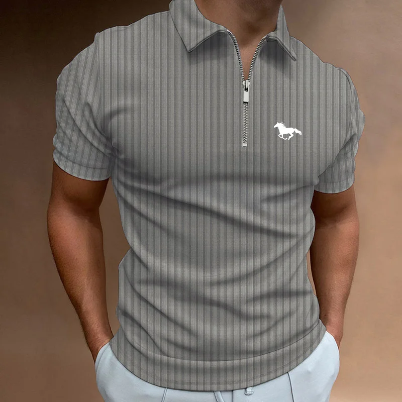 2024 New Summer Business Tops POLO Shirt V-Neck Short Sleeve Clothes Golf Shirt Short Sleeve Shirt Casual Style Tennis Shirt