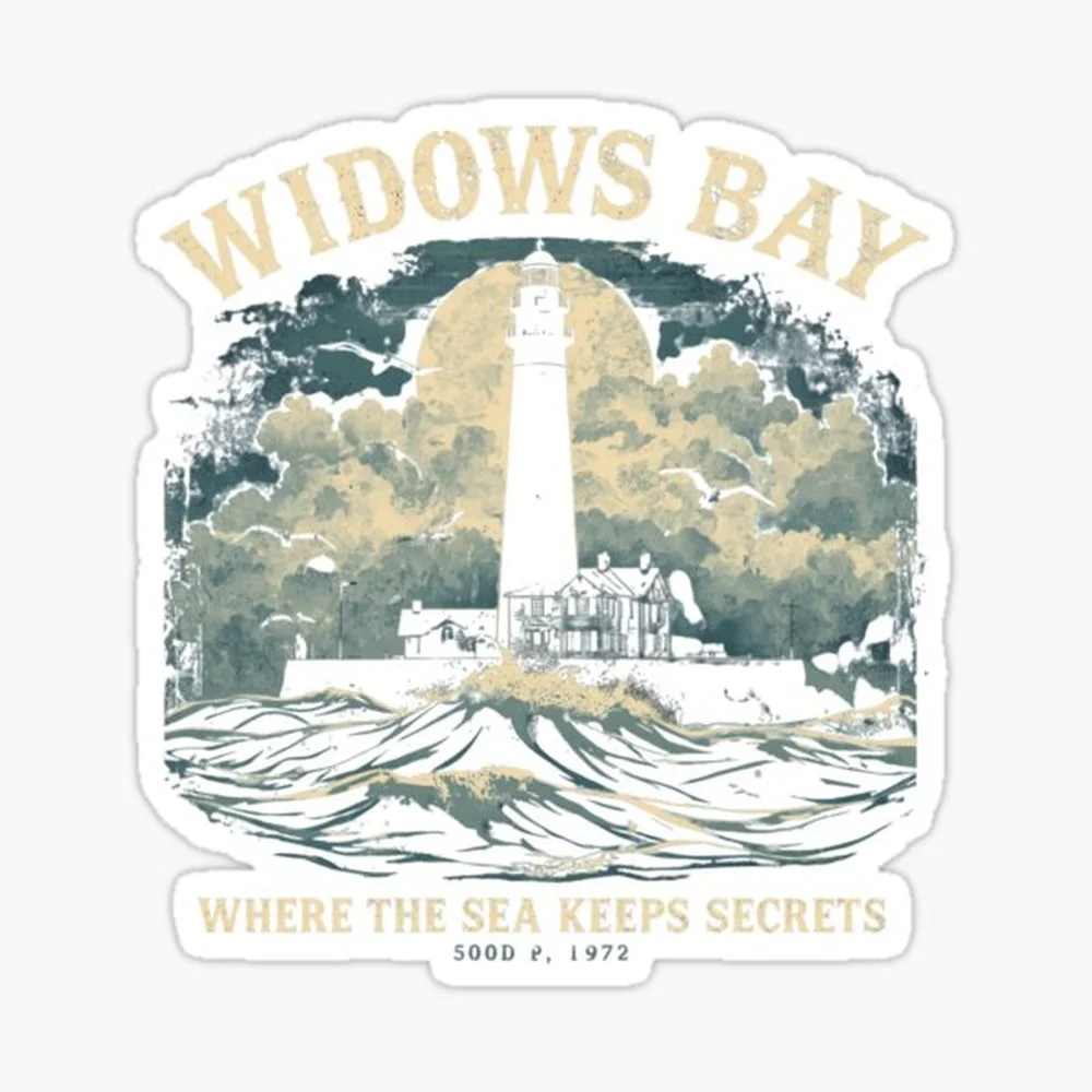 Widows Bay Where The Sea Keeps Secrets | Vintage Lighthouse Coastal Mystery T-Shirt Sticker for Laptop Decor Bedroom Car Cute Ca