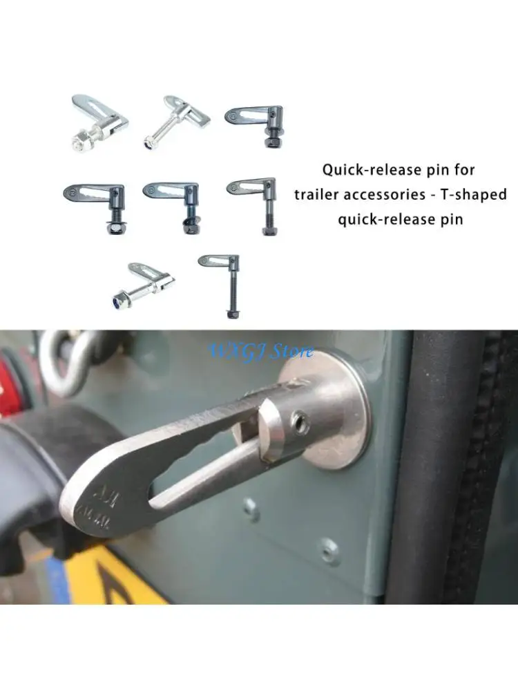 37JE Metal Threaded Trailer Locking Pin with Grip Handle for Attachment Work