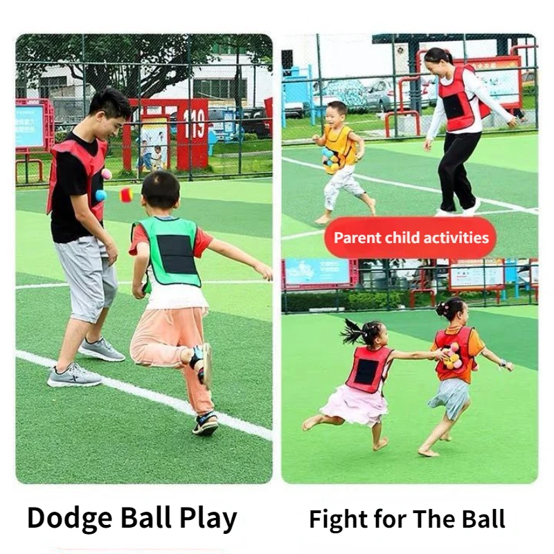 New Outdoor Sports Game Props Sticky Ball Vest Throwing Toy Throwing Target Game with Ball Waistcoat for Children\'s Sports Toys