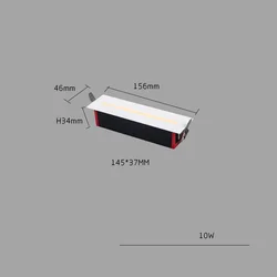 Main light grille light embedded LED strip anti glare spotlight five head background wall minimalist line light living room