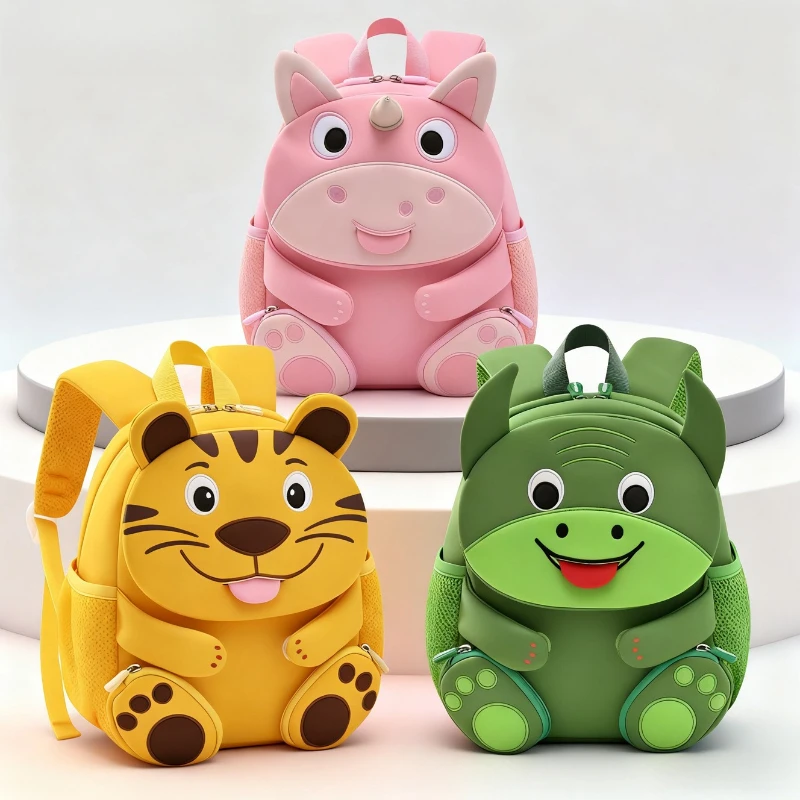 

Рюкзак с изображением тигра и выдвижным язычком, милая школьная сумка «Бегемот» для девочек и мальчиков, детские рюкзаки mochilas escolares infantil