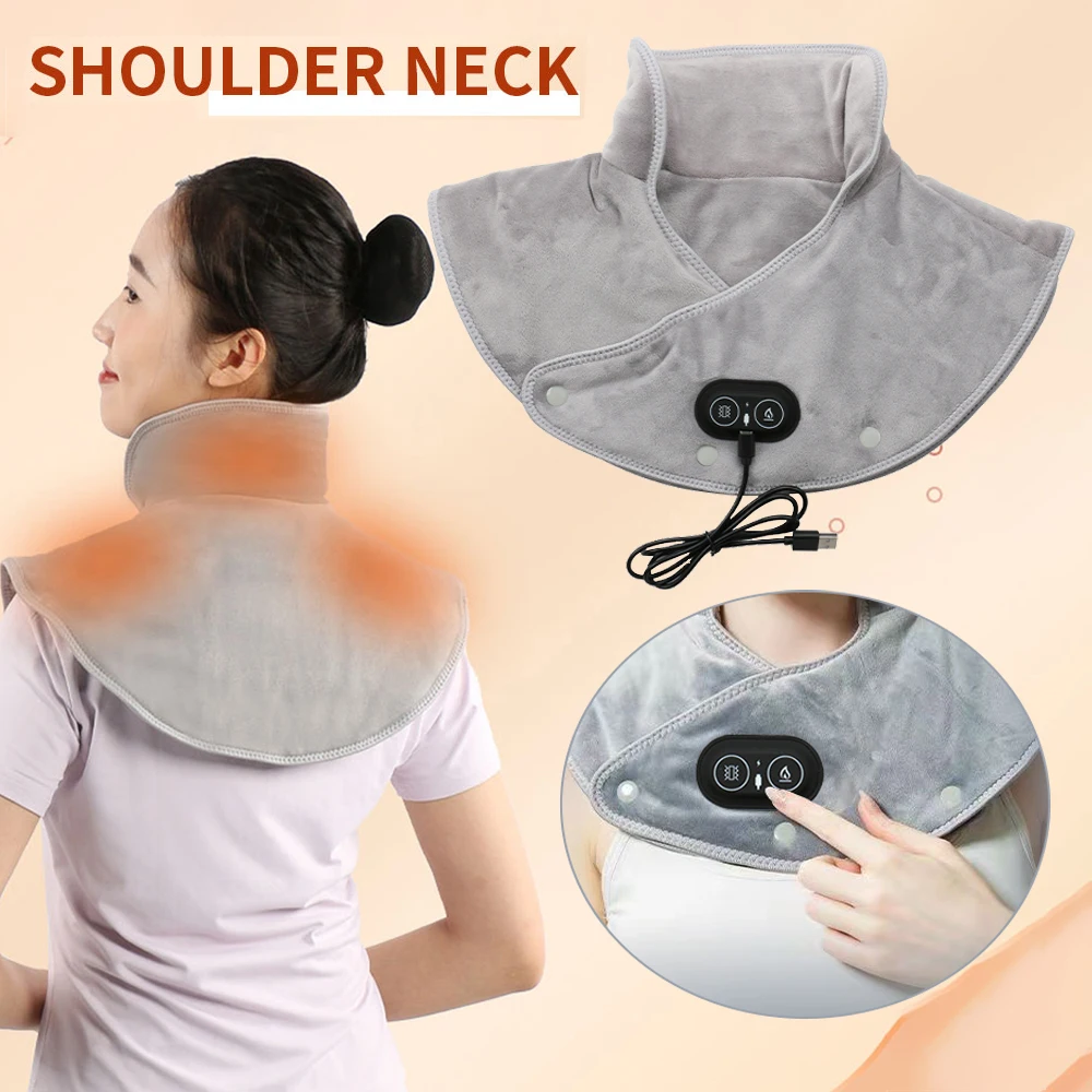 Electric Heating Shoulder Neck Pads Heated Neck Wrap Massager USB Cervical Brace Thermal Relieve Fatigue Warm Back Brace Tools