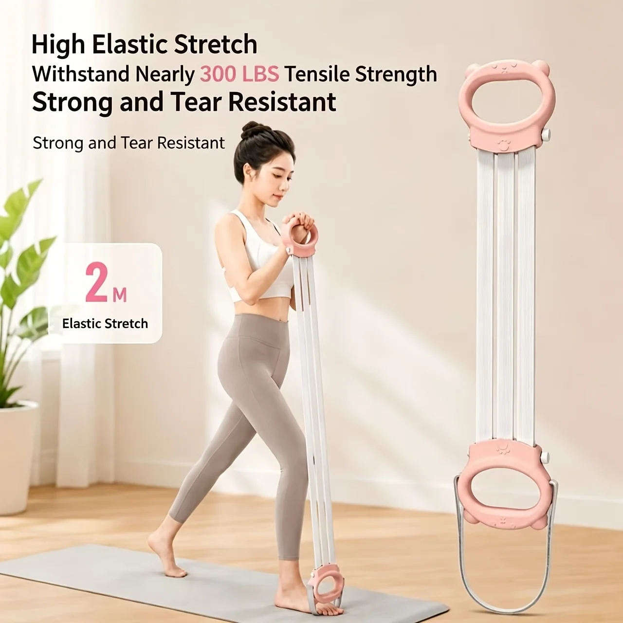 Yoga Pull Rope Resistance Band Adjustable Non Slip Handle Widened Foot Shoulder Opening Back Stretch Home Fitness Training Tool