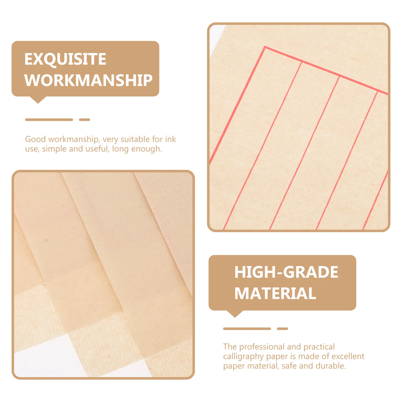

50 Sheets Rice Paper Calligraphy Smooth Xuan Drawing Writing Painting Stationery Ink Pads Beginner Multi Functional Art