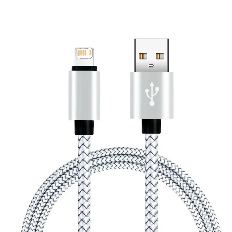 كابل شحن سريع من النايلون المضفر USB لهواتف آيفون 12 و13 ميني و11 و14 برو وXS ماكس وX وXR و6 و6S و7 و8 بلس وSE 2020 كابلات بيانات شحن سريع - 5