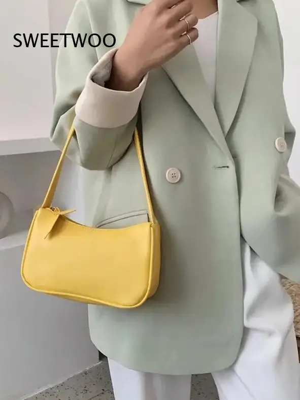2026 Solid Pu Narrow Strap Underarm Bag Slim Minimalist Design Multi Pastel Tone Daily Office Women Mini Purse