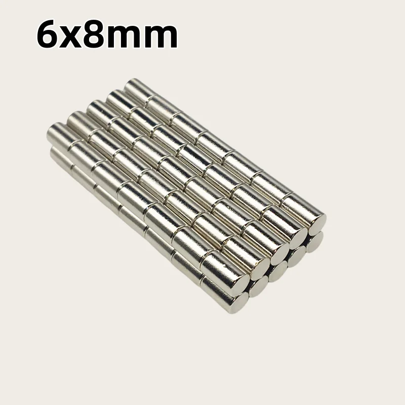 6x8mm Small Powerful Magnets Strong Disc Magnets For Fridge, DIY, Building, Scientific, Craft, Education 6*8