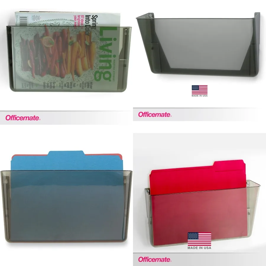 

Настенный файл офиса, размер буквы 13 x 4 1/8 x 7 дюймов, дым 21431 — идеально подходит для организации документов в домашних офисах, небольших работ