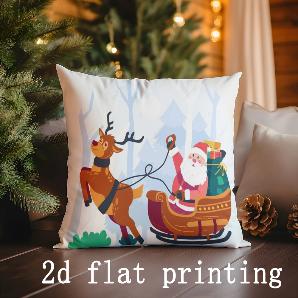 ديكور المنزل عيد ميلاد سعيد منقوشة وسادة يغطي مناسبة ل أريكة غرفة نوم سيارة وسادة غطاء وسادة وسادة الظهر مستطيلة #4