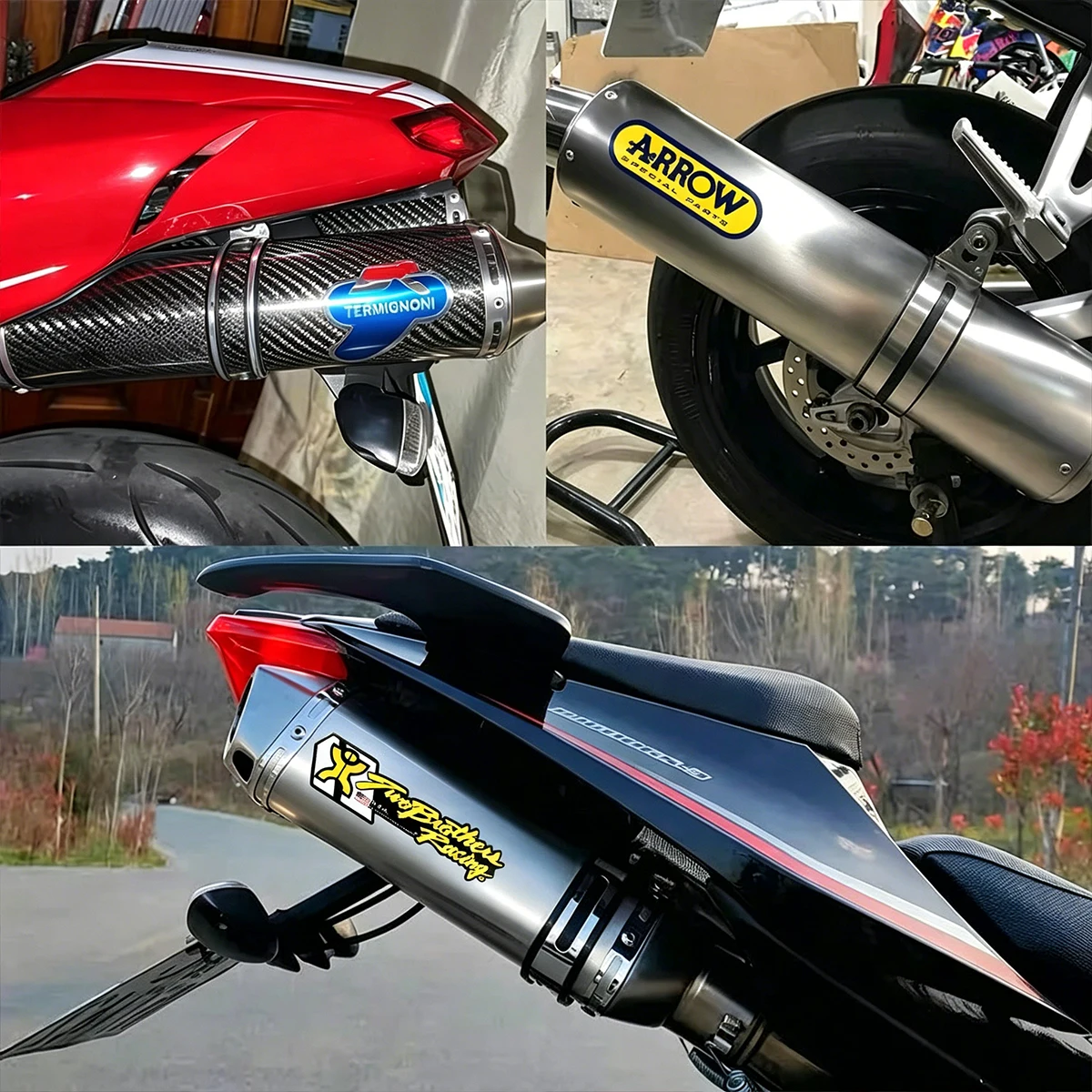 3D Aluminum Heat Resistant Stickers Motorcycle Exhaust Pipes Pipe Sticker High Temperature Resistance Muffler Decals for Arrow
