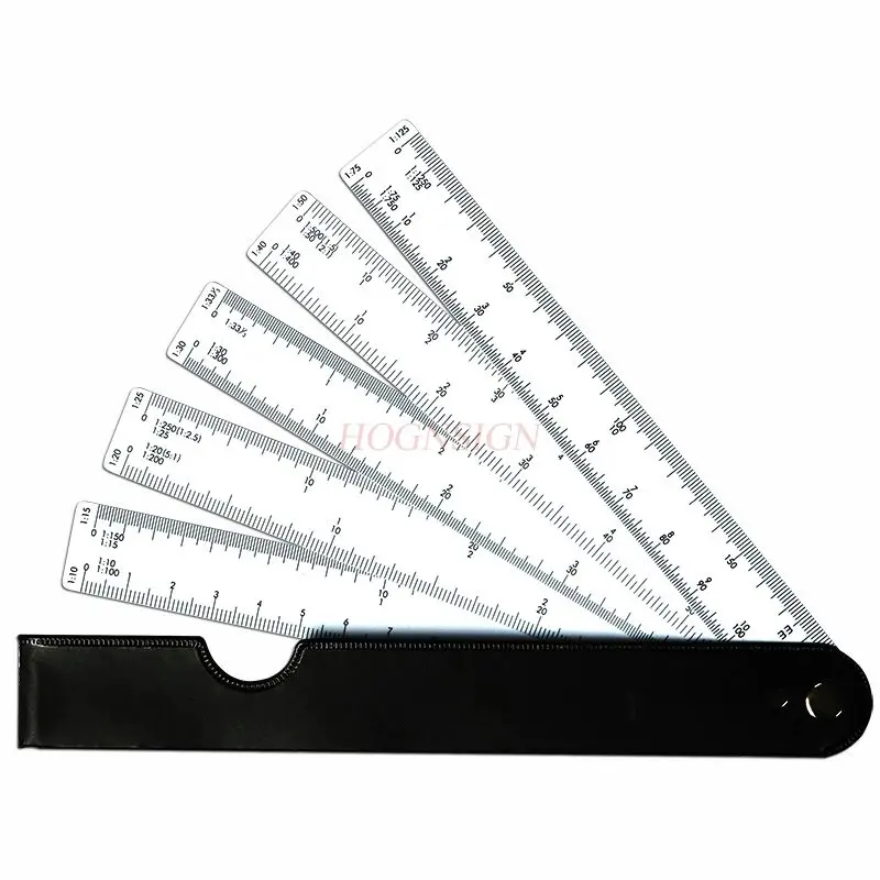 1pcs Fan shaped scale, multifunctional scale, folding scale, design and drawing, often using soft scales
