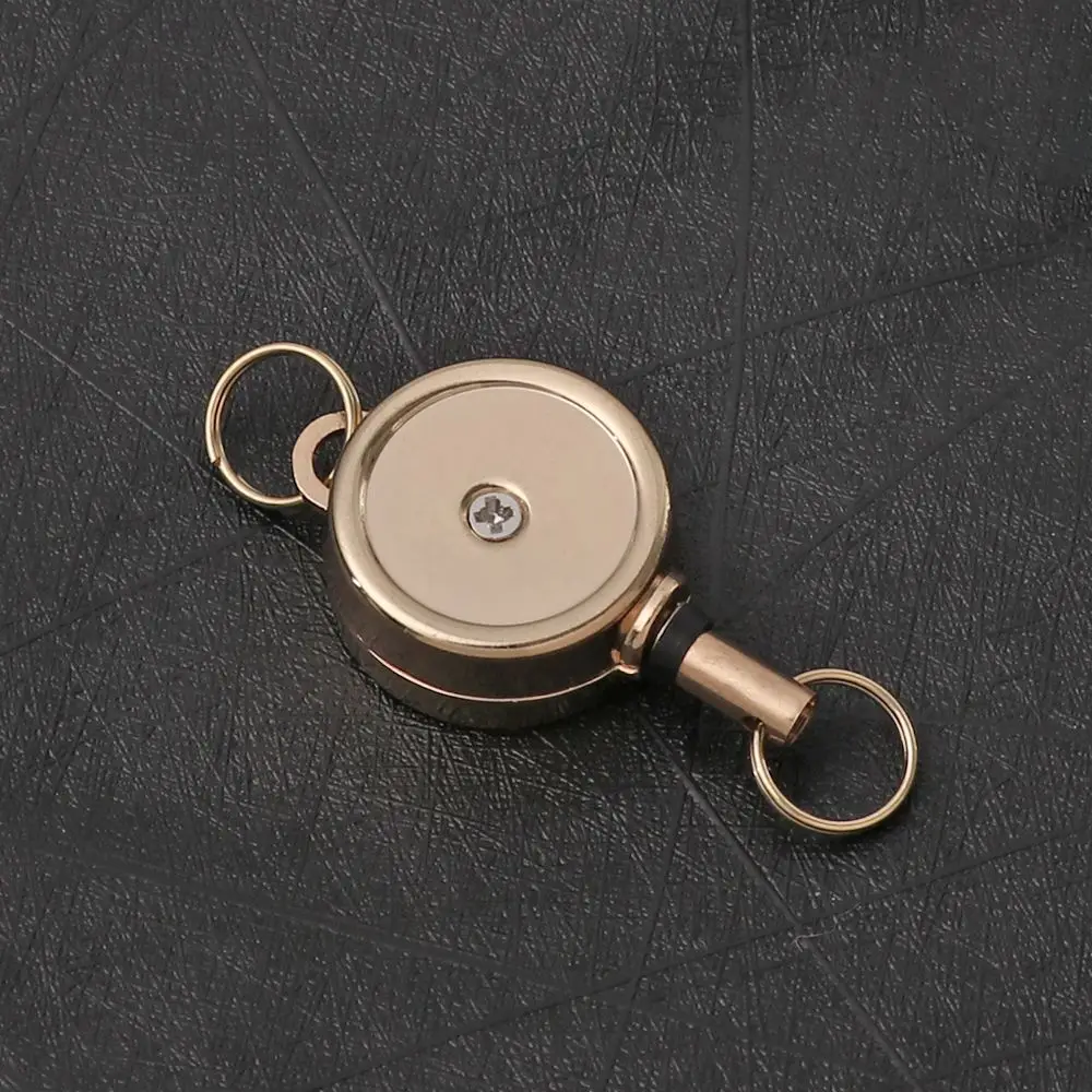 1pc Unisex Metal ID Name Card Stationery Badge Holder Retractable Lanyards Key Ring