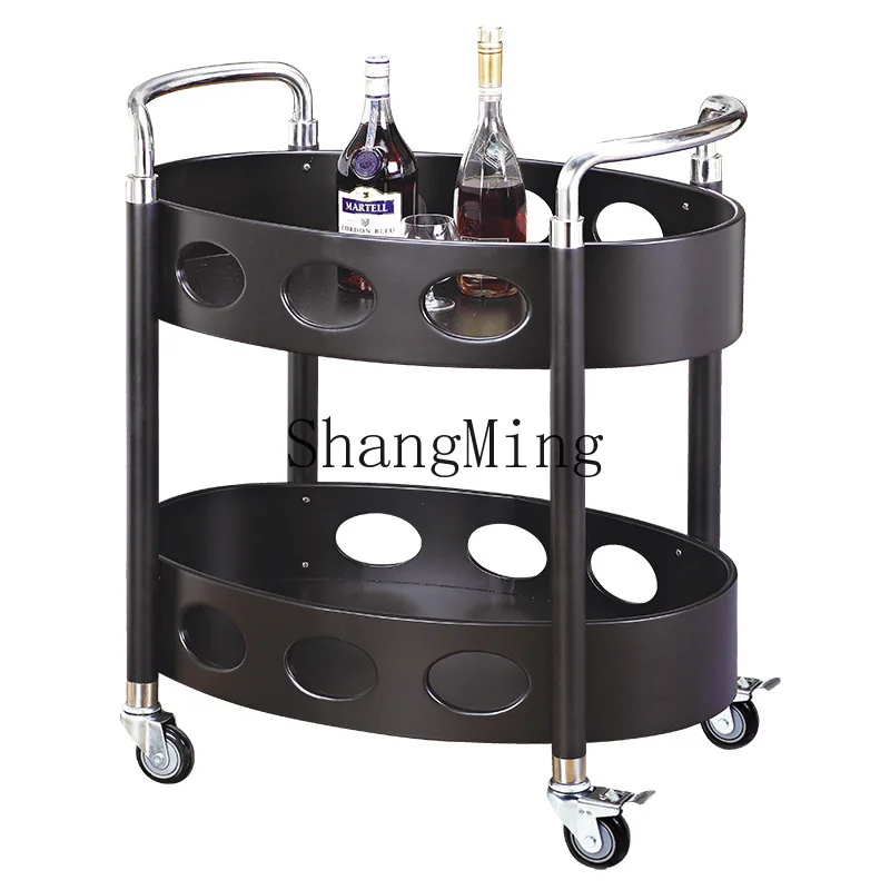 ZYY Delicate Superior good-looking Hotel Restaurant Beauty Salon Tea Cart Oval Wine Service Meal Side Snack Trolley