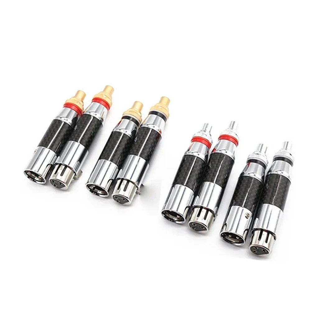 Kualitas Tinggi 4 Buah 3pin XLR Laki-laki Perempuan Ke RCA Perempuan Soket Adaptor Emas Seimbang Kabel Steker Phono Speaker Amplifier Jack