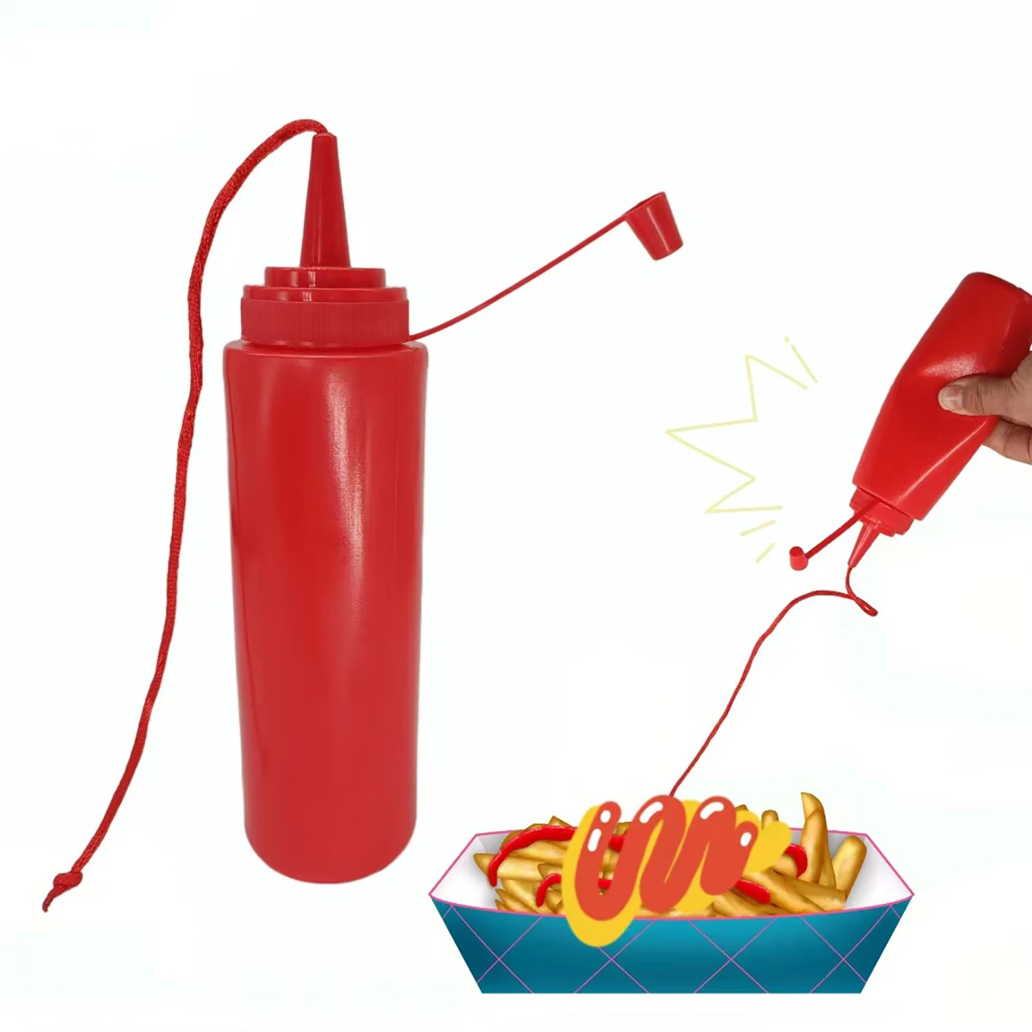 Bouteille de sauce tomate à presser, jouet de farce parodie, accessoire de bouteille de tomate de décompression amusant