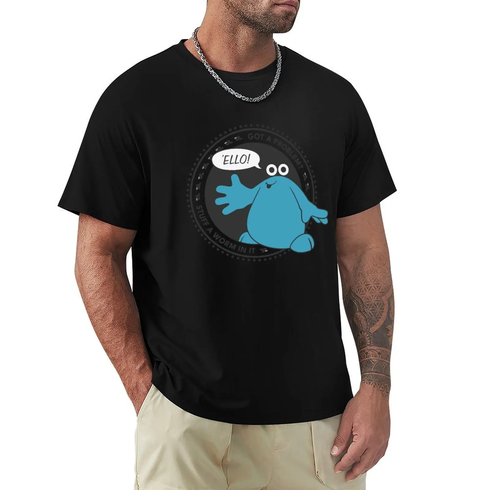 

Berk Badge (Trapdoor TV Show) T-Shirt Casual Loose Short Sleeve Tee for Men