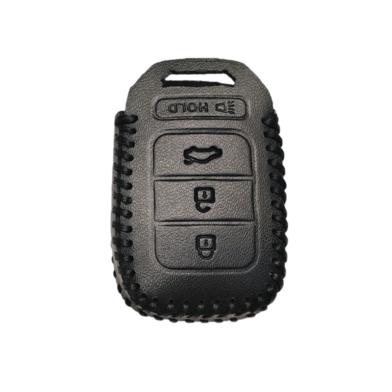 FLYBETTER Genuine Leather 4Button Remote Key Case Cover For Honda Accord/Civic/Crv/Jazz/HRV/Vezel Car Styling L406