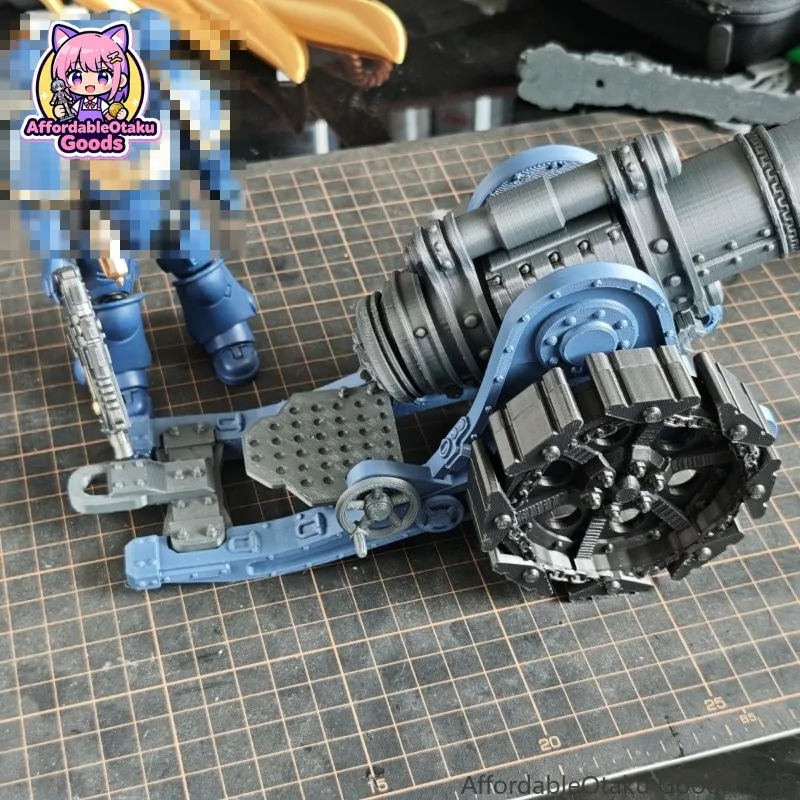 Ultramarines Inspired Sci-Fi Artillery Howitzer 3D Printed Assembly Kit – Posable Barrel Open Rear Tabletop Miniature Gift