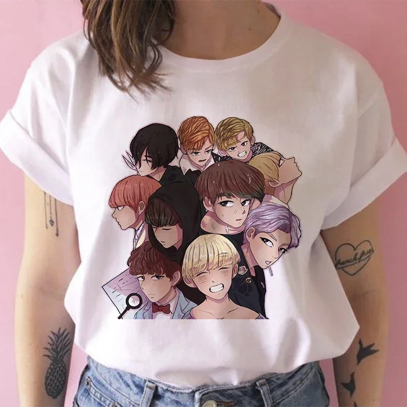 Korean Style Kpop T-shirt Women Tshirt Female Ulzzang Harajuku JIN SUGA J HOPE JIMIN V JUNGKOOK Tops For Fans