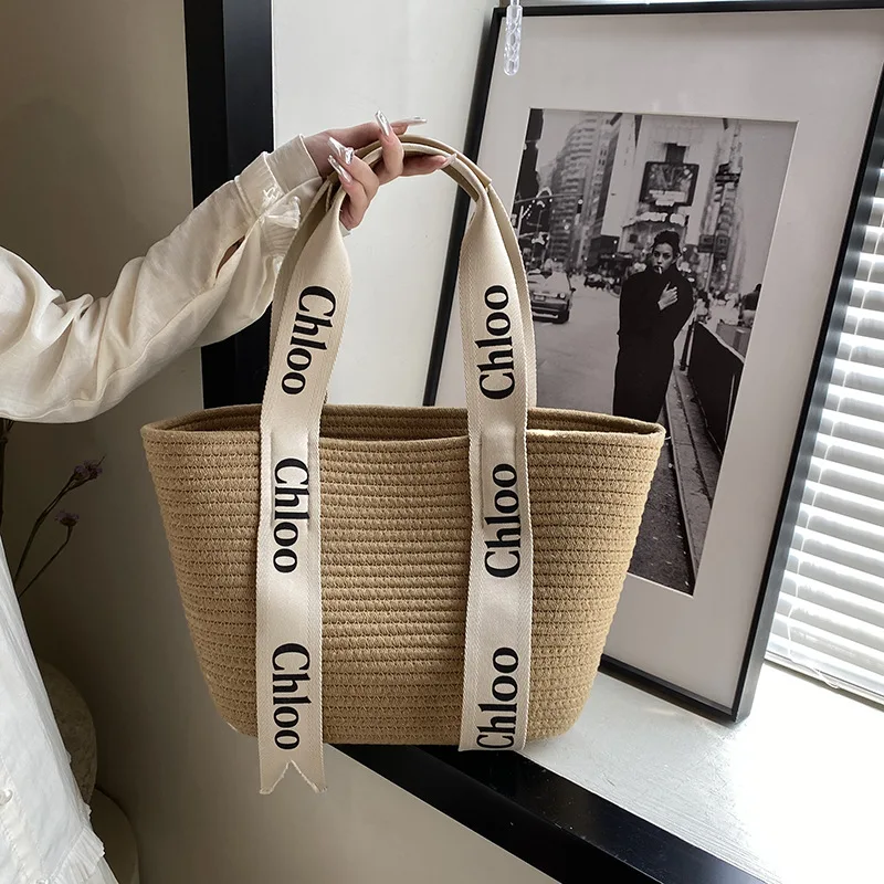 

​2025 Raffia Tote Bag for Women - Adjustable Boho Beach Bucket, Large Capacity Woven Commuter & Lightweight Vacation Chic​