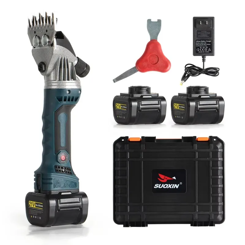 Professional Cordless Elettrica Sheras,21V Rechargeable Shearing Clipper with Two Lithium Batteries