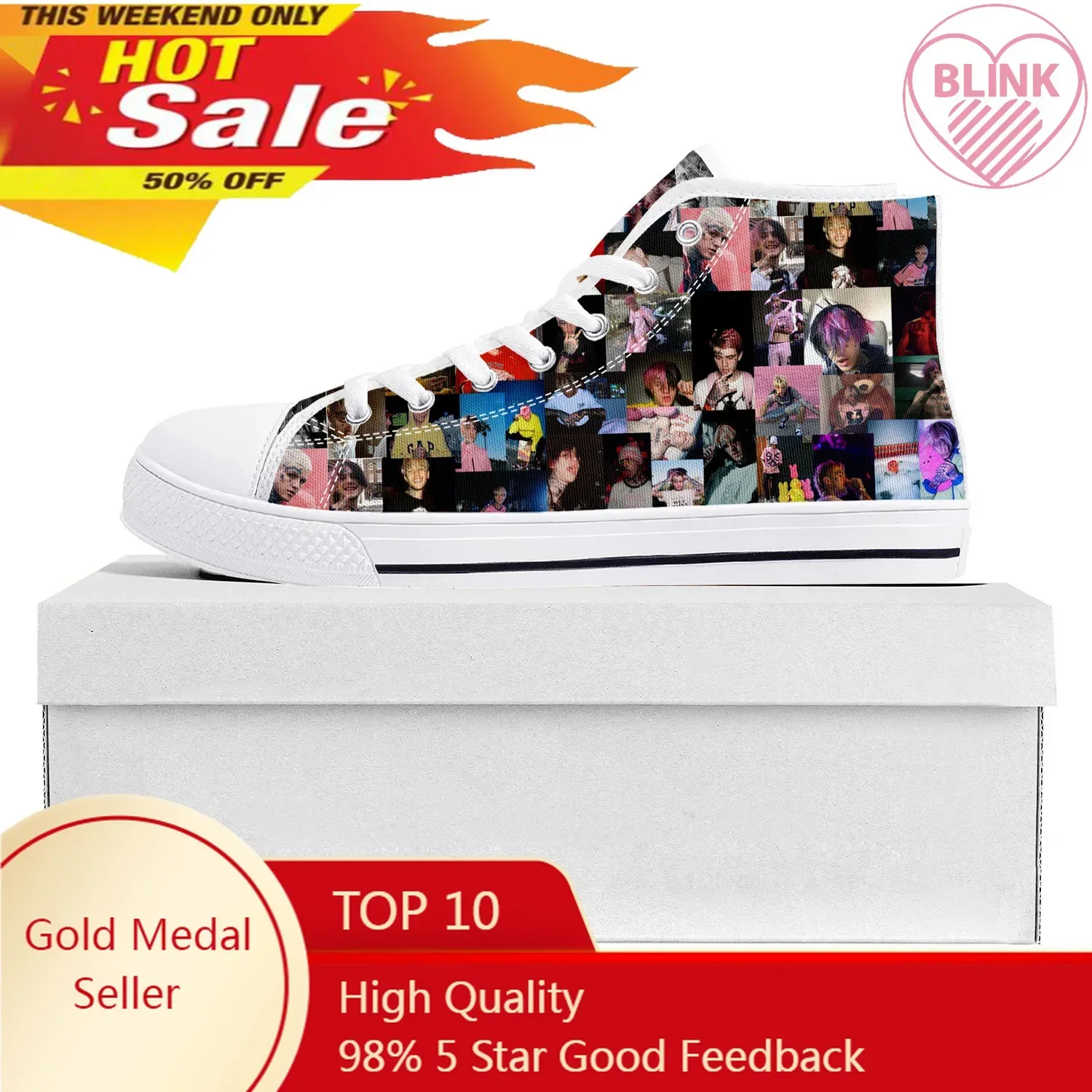 

Hot Hip Hop Rapper Lil Peep High Top High Quality Sneakers Mens Womens Teenager Canvas Sneaker Casual Couple Shoes Custom Shoe