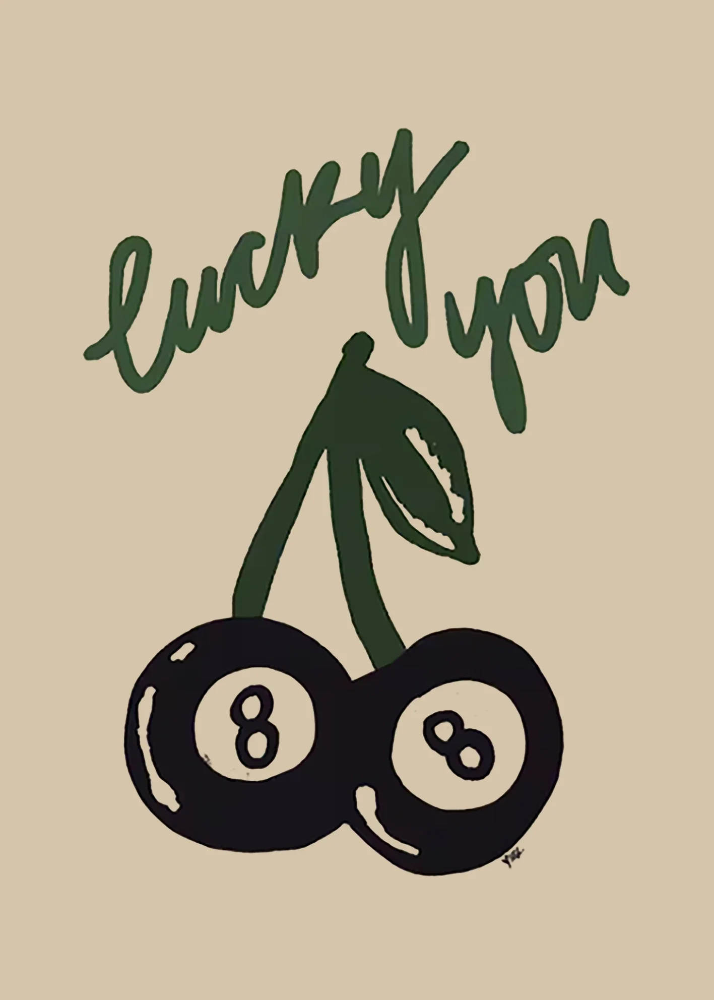 خمر الجمالية لاكي يو 8 الكرة قماش اللوحة الملصقات مضحك الأخضر الأسود Ace بطاقة جدار الفن يطبع صورة لديكور روما