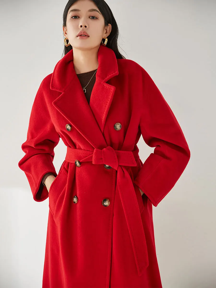 winter spring M classic 101801 fleece loose wool medium length overcoat female thicken wool 90% wool