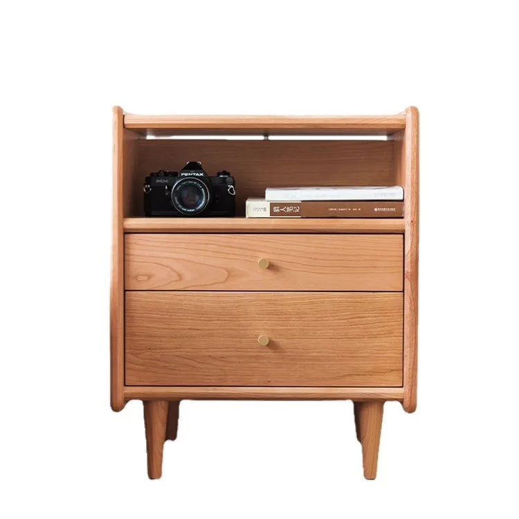 

Bedside table modern simple small solid wood bedroom storage