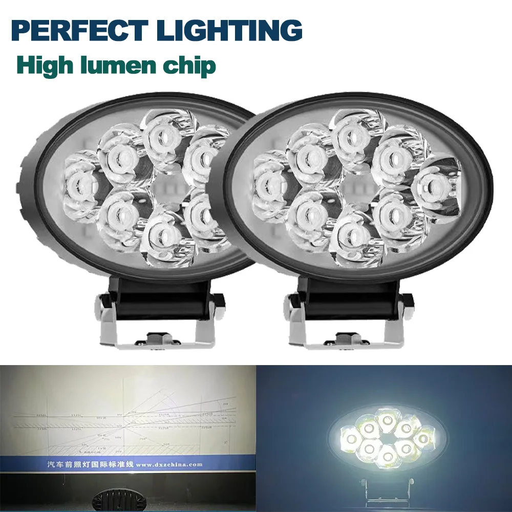 2 قطعة سيارة LED ضوء العمل 8 LED 3030 SMD السوبر مشرق البيضاوي كشاف بقعة 6500K تيار مستمر 12 فولت الأضواء شاحنة 4x4 4WD على الطرق الوعرة SUV ATV #3