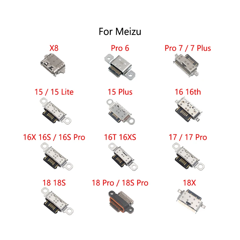 2PCS For Meizu Pro 6 7 Plus X8 15 Plus Lite 16 16th 16X 16S 17 18 18S 18X 16T 16XS USB Charging Dock Charge Port Jack Connector