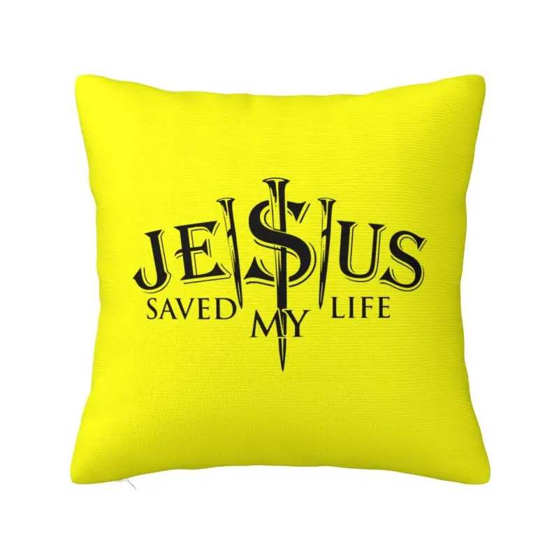 Custom Jesus Saved My Life Pillowcase Christ Religion Christian Faith Luxury Cushion Cover Velvet Pillowcase