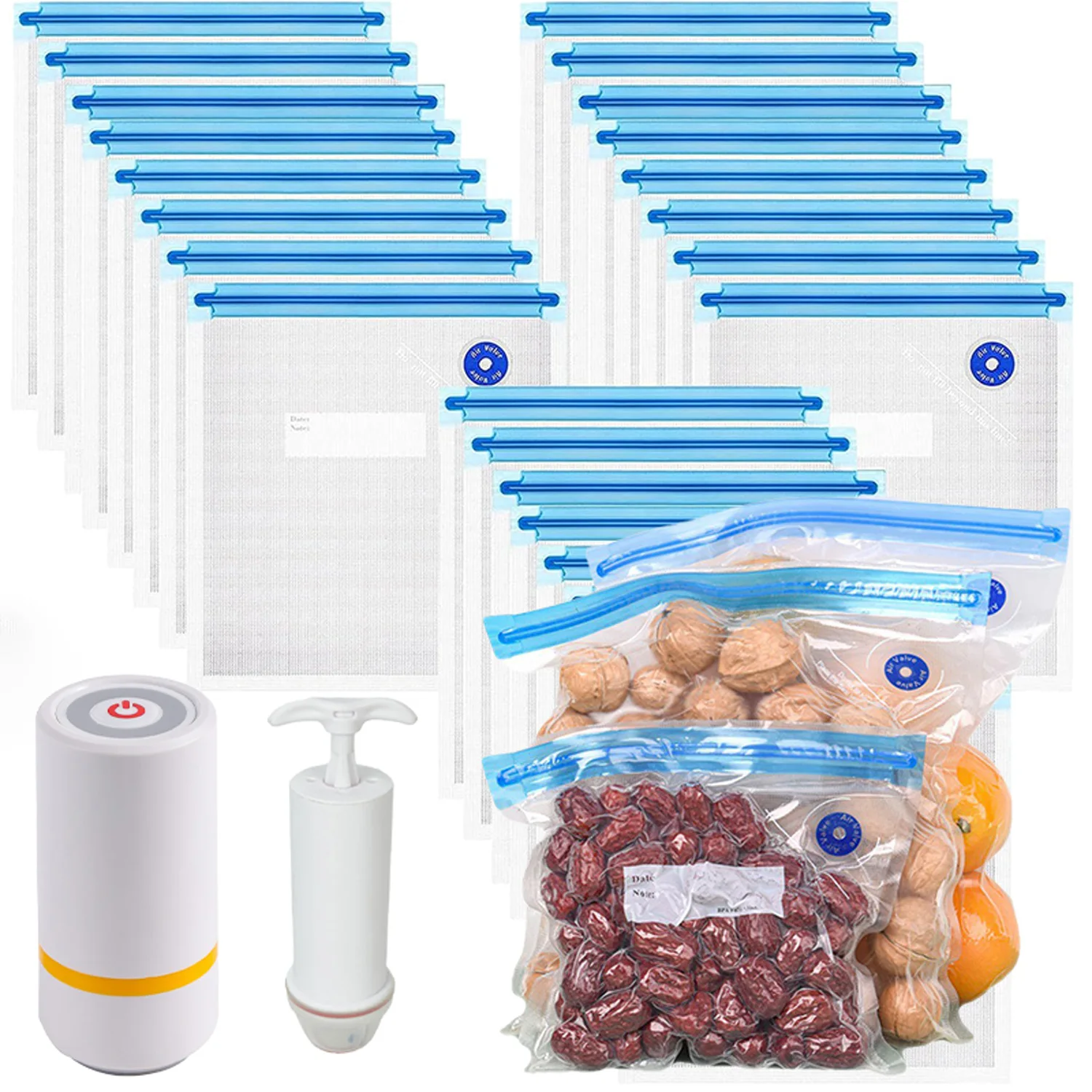 Reusable Vacuum Sealed Bags for Microwave Frozen Boiled Food Storage Wet Dry Household Kitchen Use - Food Preservation Bags