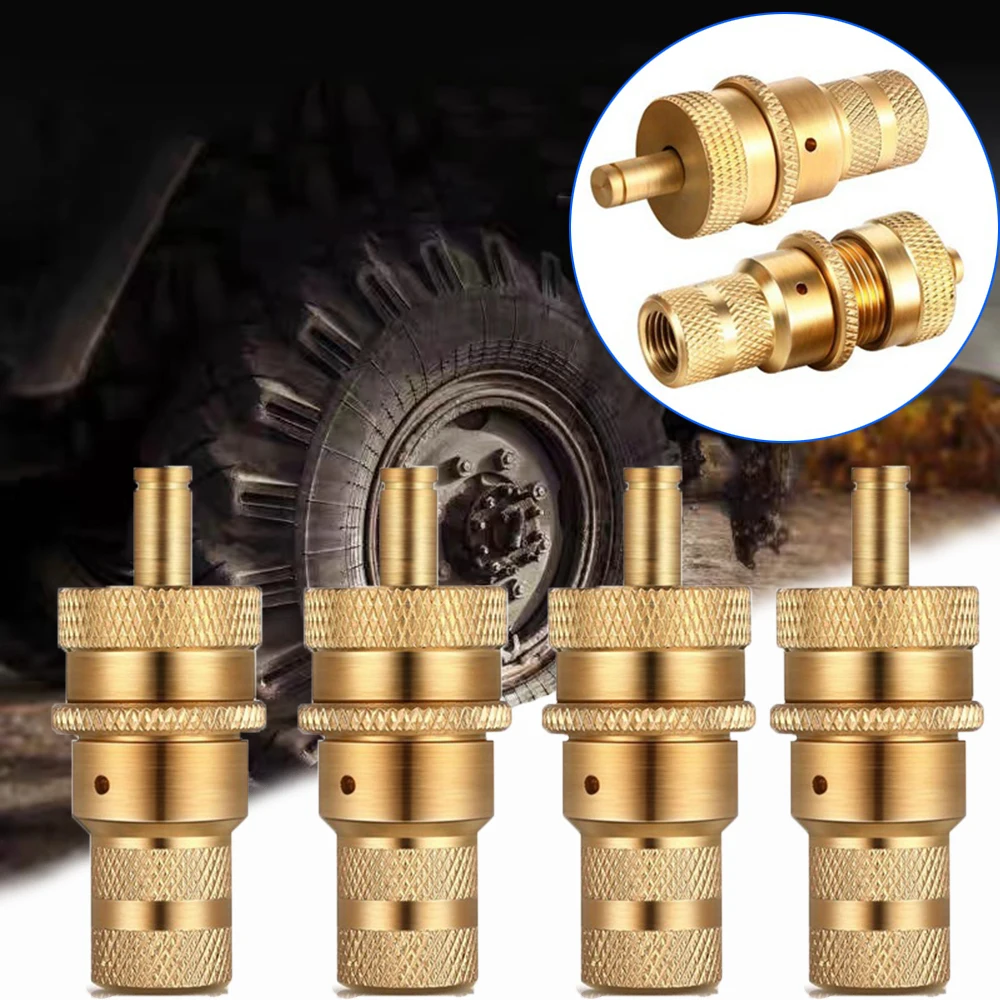 2/4pcs Universal Offroad Brass Tire Deflators Automatic 6-30 PSI Tyre Deflator Tire Pressure Relief Valve for Car Motorcycle