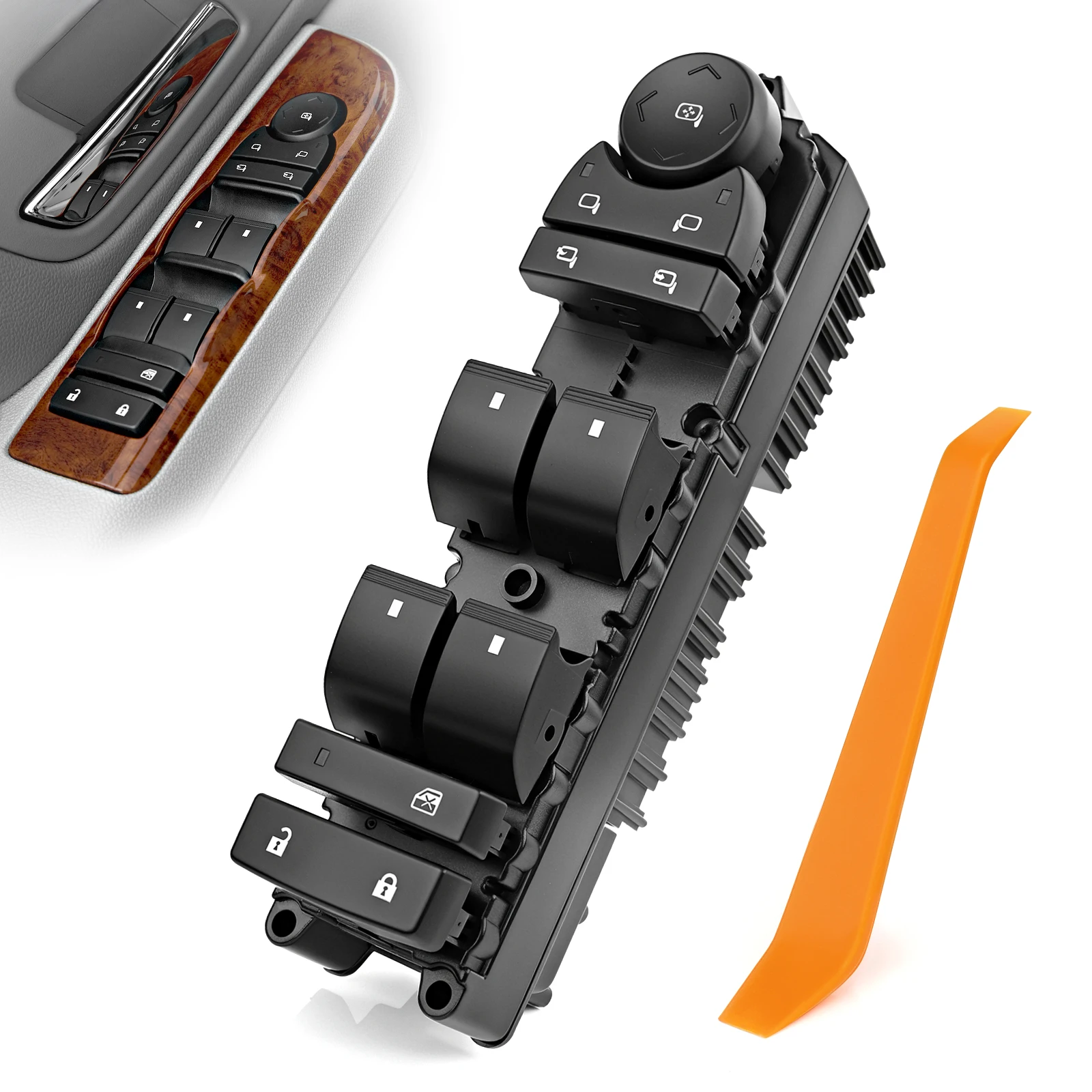 Power Window Master Switch Control Button with Light Front Left Driver for Cadillac Chevrolet Silverado GMC Sierra Yukon20835552