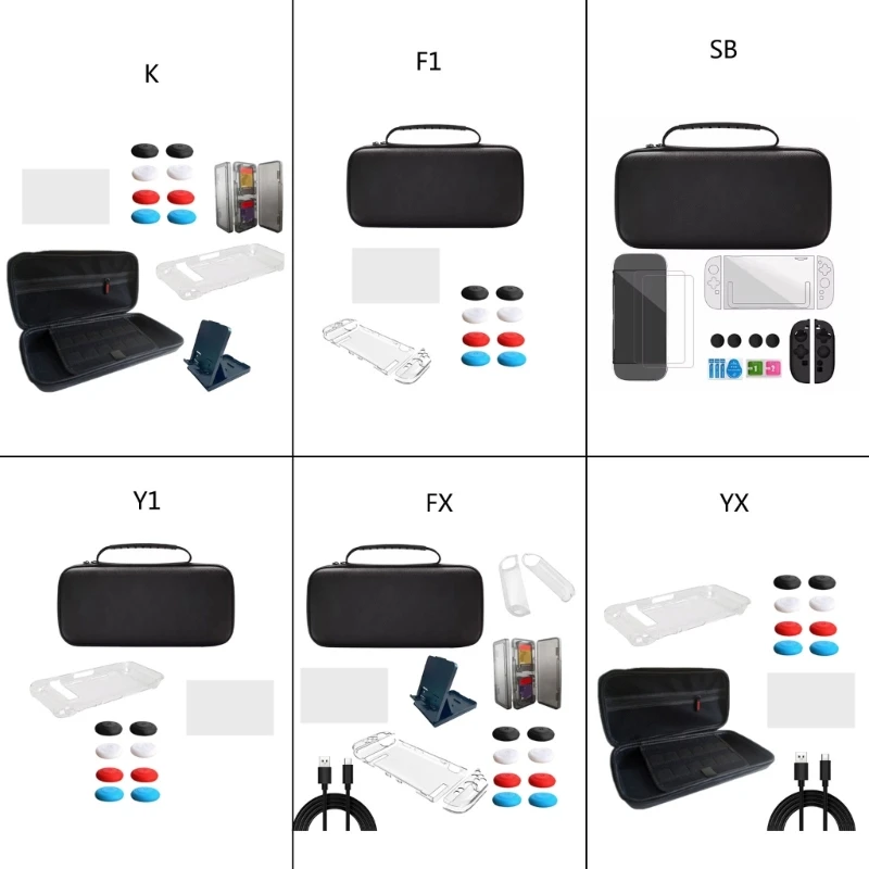 M5TD Multiple Layer Protective Case Ergonomic Controller Skin Waterproof Screen Guard Joystick Covers Pack Suitable for NSW2