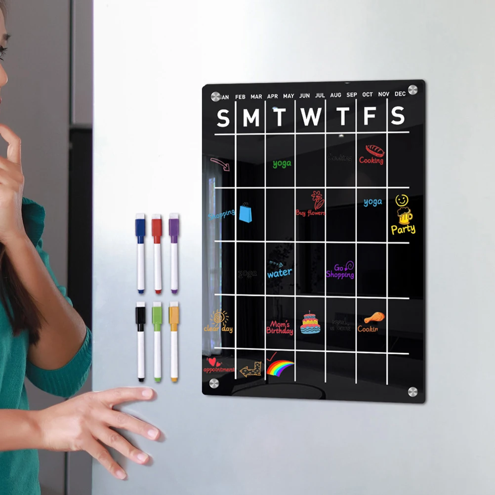 

1 set Magnetic Message Board Set Refrigerator Planner Sticky Reminder Whiteboard List Plan Organizer Kitchen Writing Board Memo