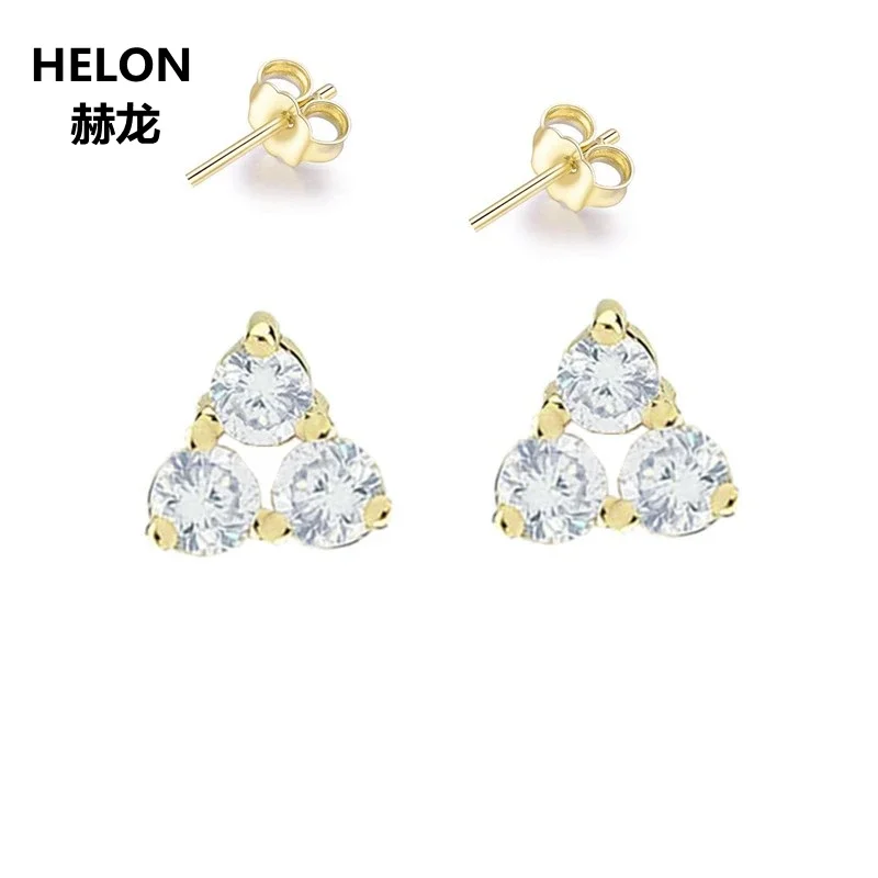 100% SI/H Full Cut Natural Diamonds Earrings Solid 14k Yellow Gold Women Stud Earrings Engagement Wedding Valentine Jewelry Gift