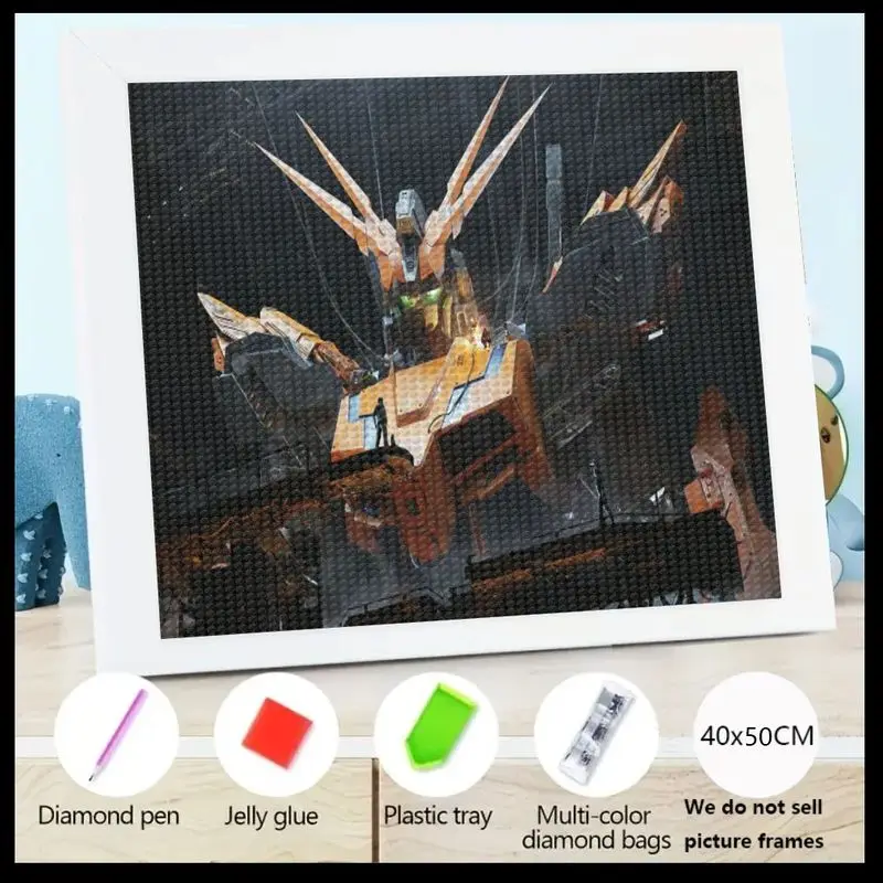 

1PC 5D DIY Full Drill Diamond Painting Kit, Epic Sci-Fi Mecha Robot Design, Sparkling Crystal Rhinestone Embroidery Art Craft Se