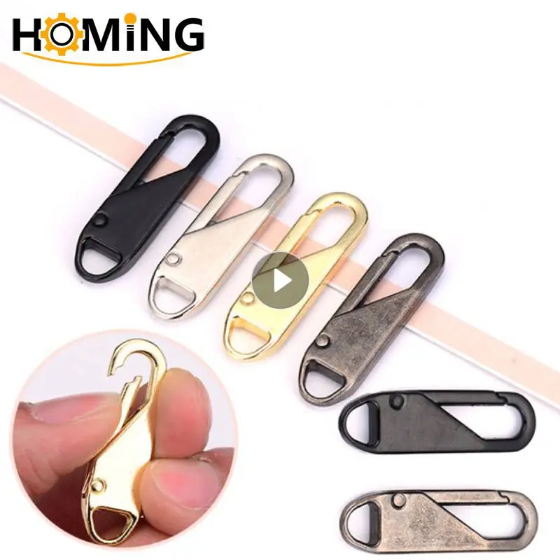 5pcs Alloy Universal Zipper Puller Clothing Zip Fixer Removable Zipper Sewing Instant Repair Zipper For Bag