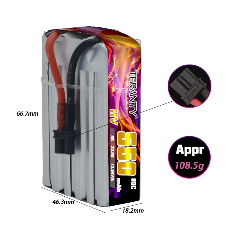 2PCS GNB 1S 2S 3S 4S 6S Max 180C HV LiPo Battery 530mAh PH2.0/XT30U-F Plug For RC Helicopter Quadcopter FPV Racing Drone Parts