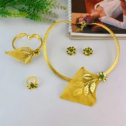 EMMA New Trendy Dubai Goldplated Jewelry Set African Nigeria Luxury Women Wedding Handmade Brazilian Jewelry