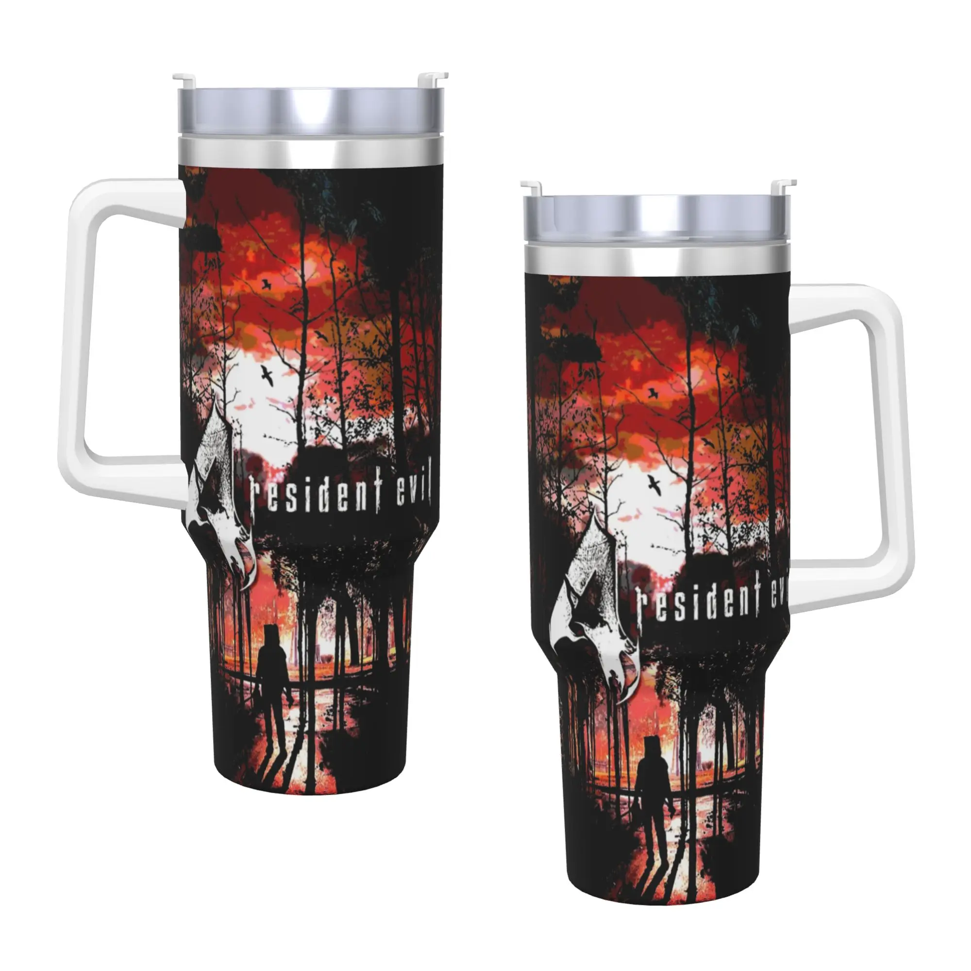 Stainless Steel Tumbler Resident Evils  Car Mugs With Straws  Camping Cold and Hot Water Bottle Keep Heat  Capacity Thermal Cups