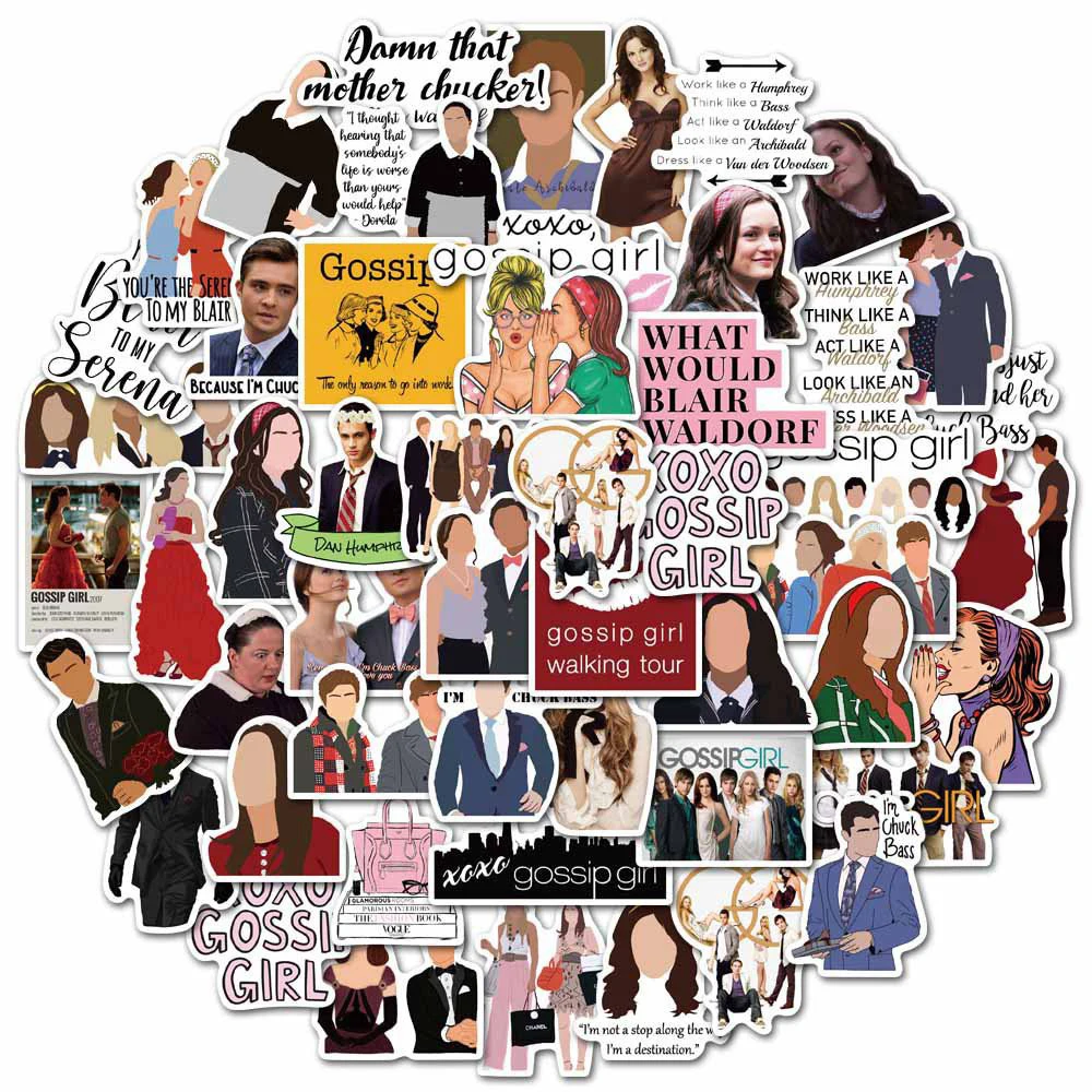 10/30/50pcs Gossip Girl TV Series Stickers Waterproof Graffiti DIY Phone Case Notebook Luggage Laptop Decals Decoration Supplies