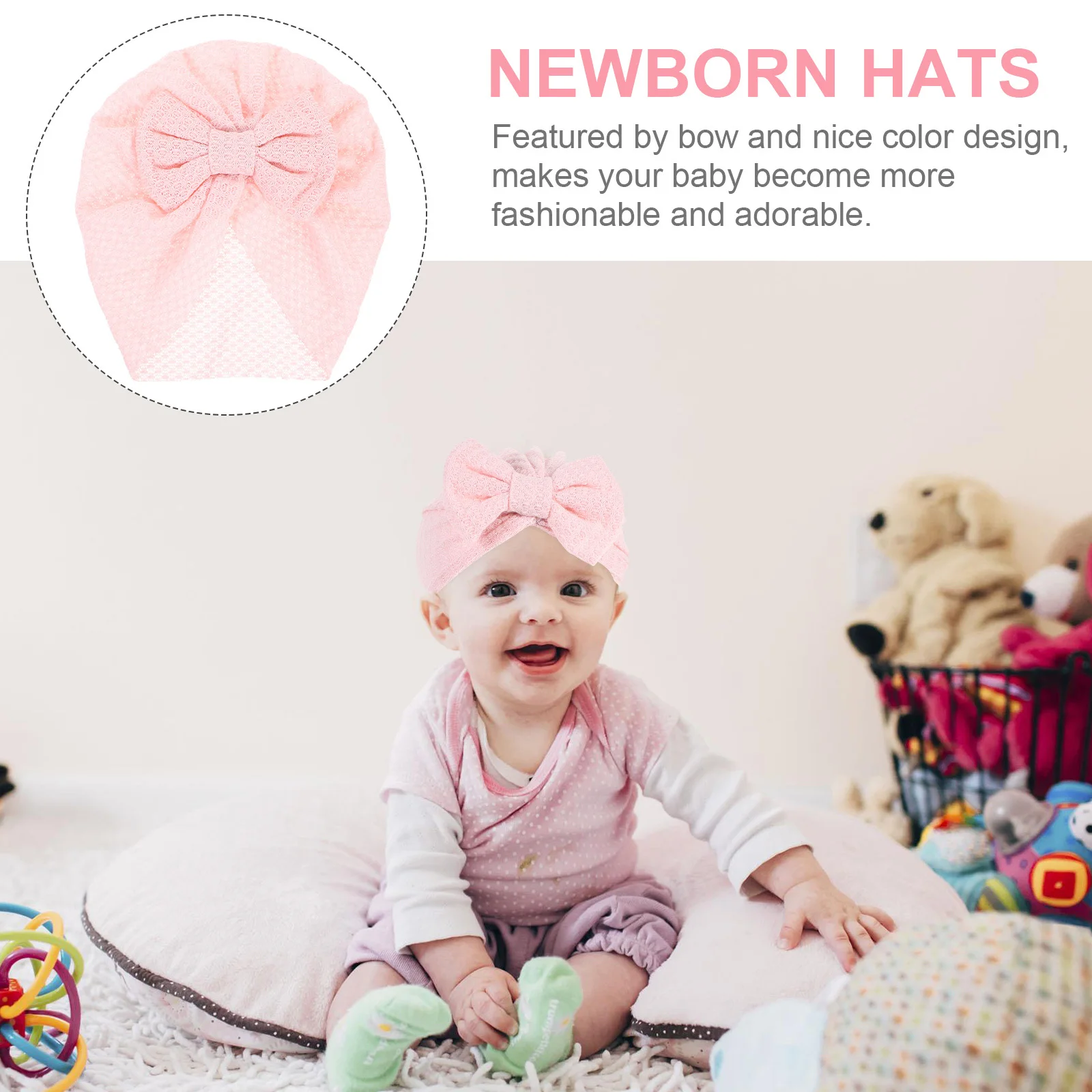 

Детская шапка для новорожденных девочек с бантом, больничный тюрбан, детский чепчик, мягкий детский тюрбан, шапка с бантом для новорожденных