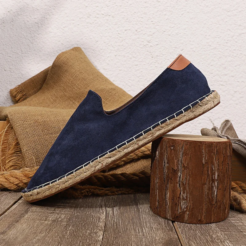 Man Espadrilles for Men Flats Linen Mesh Shoes Big Size 44 45 46 47 Summer New Casual Shoes Male Classics Non-Slip 2023 Sneakers