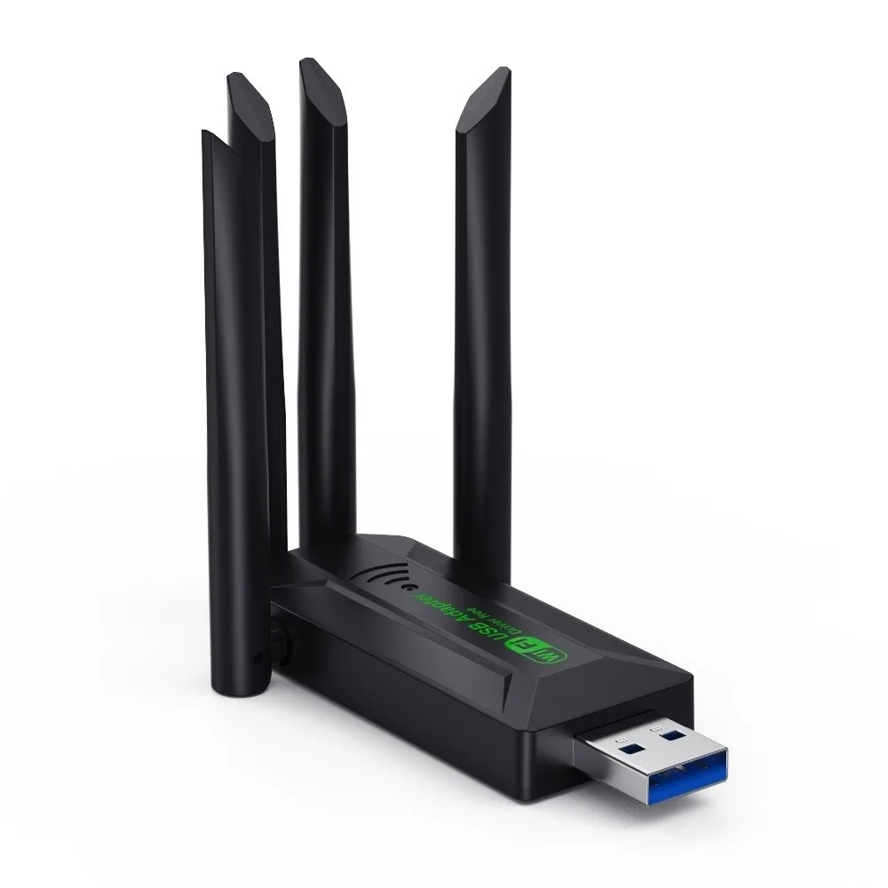 

4 антенны, двухдиапазонный Wi-Fi USB-адаптер, USB-интерфейс, приемник, 1200 Мбит/с, драйвер ключа Wi-Fi, бесплатная беспроводная сетевая карта 2,4G/5Ghz